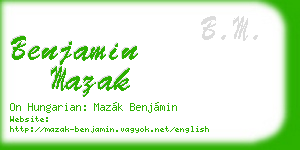 benjamin mazak business card